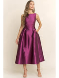 Latisha Bateau Midi in Plum