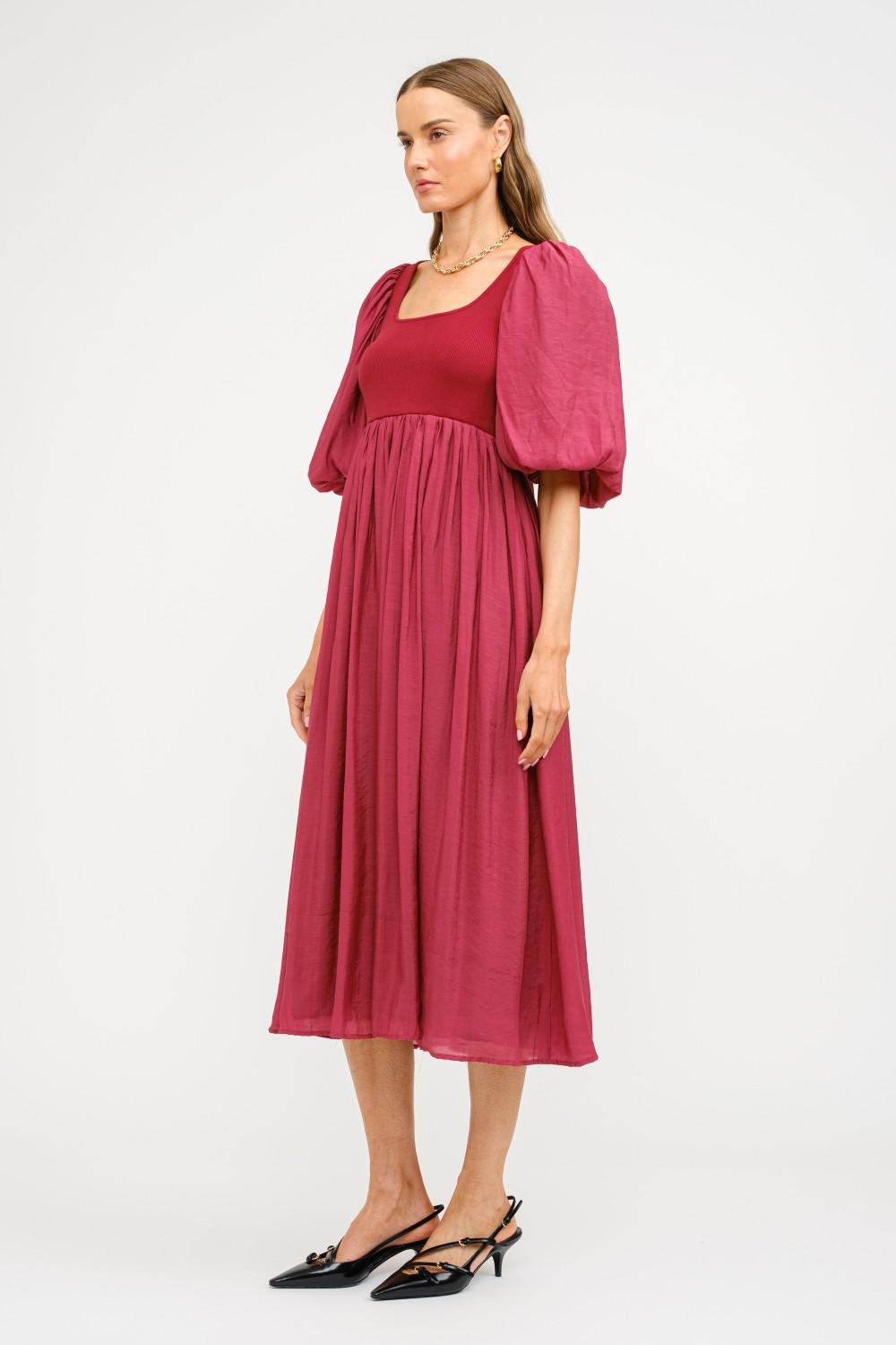 Jaden Modest Midi in Burgundy