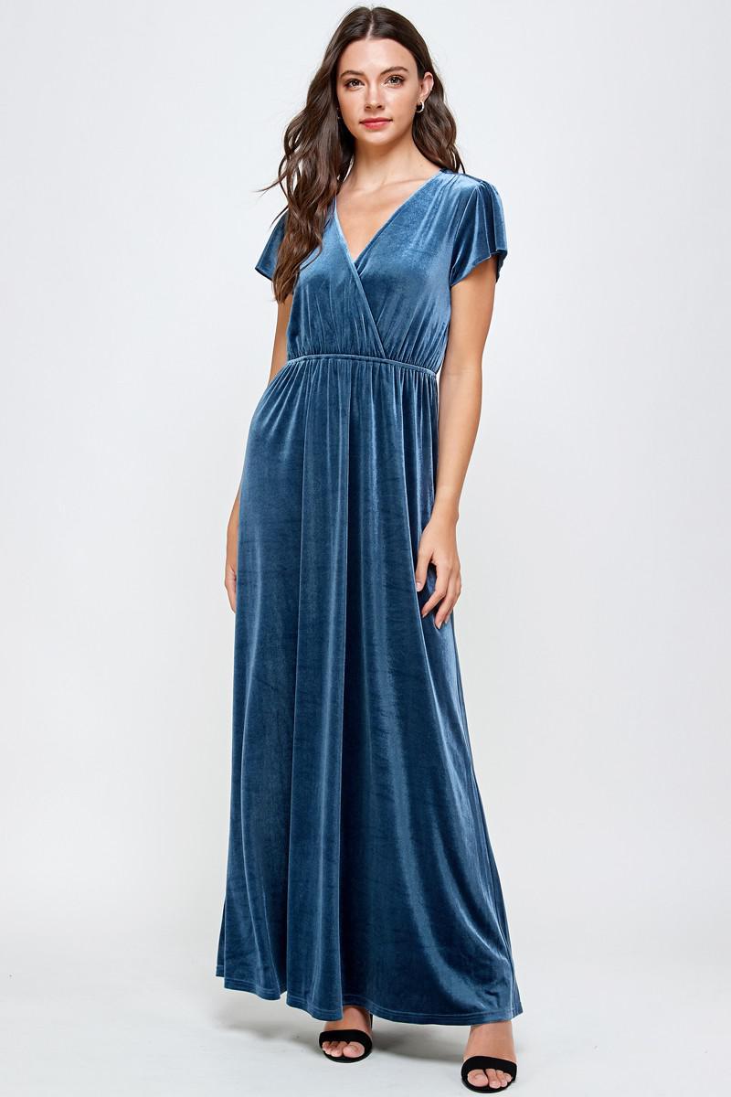 Christa Modest Maxi in Teal Blue