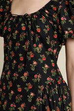 Roseann Modest Midi Dress in Black