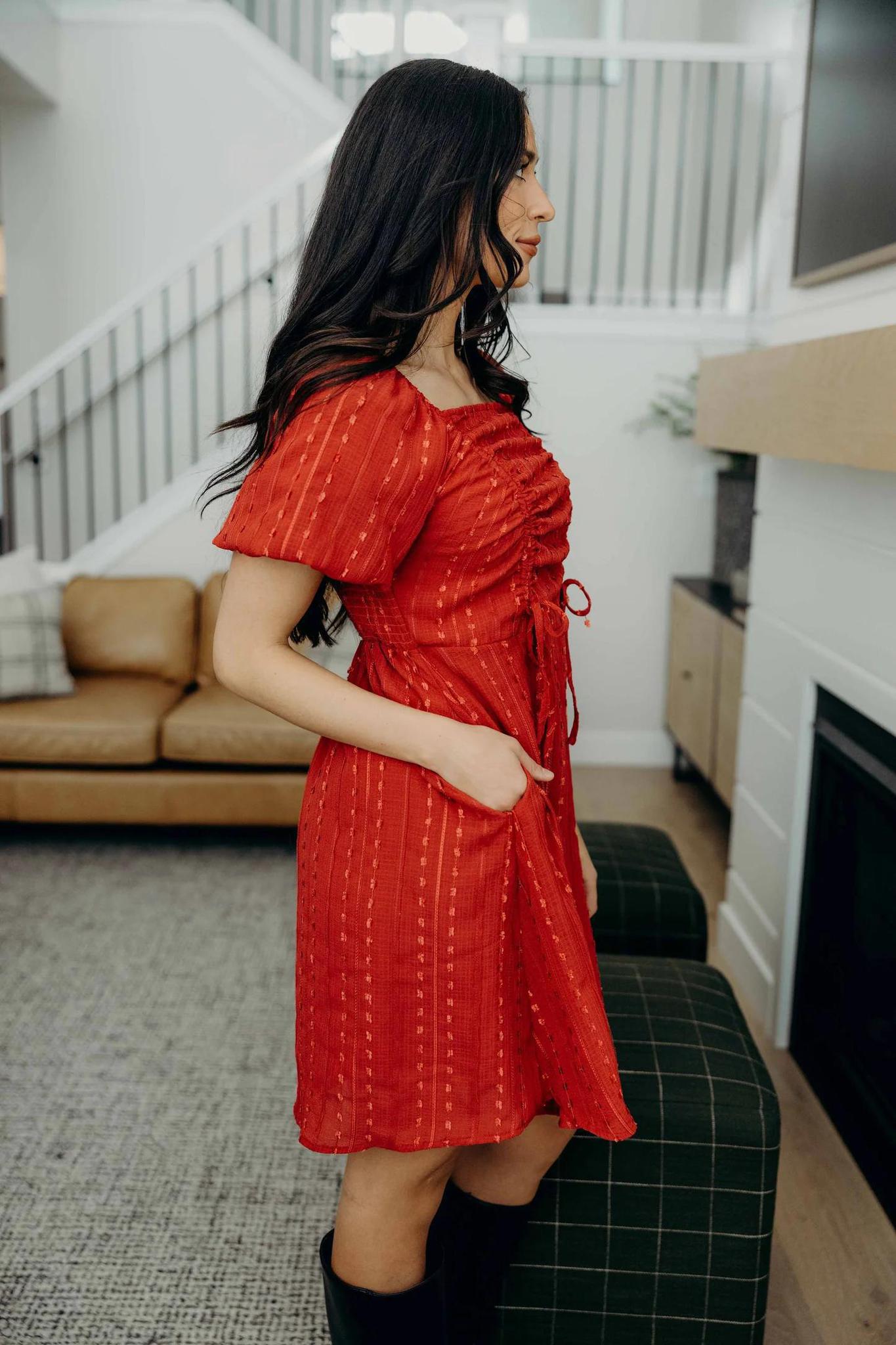 Saylor Modest Dress in Berrywood