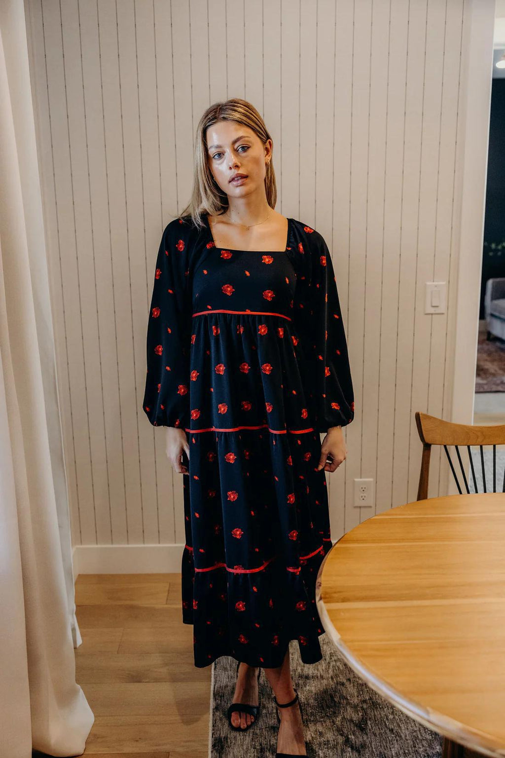 Felicity Modest Midi in Firefly Red