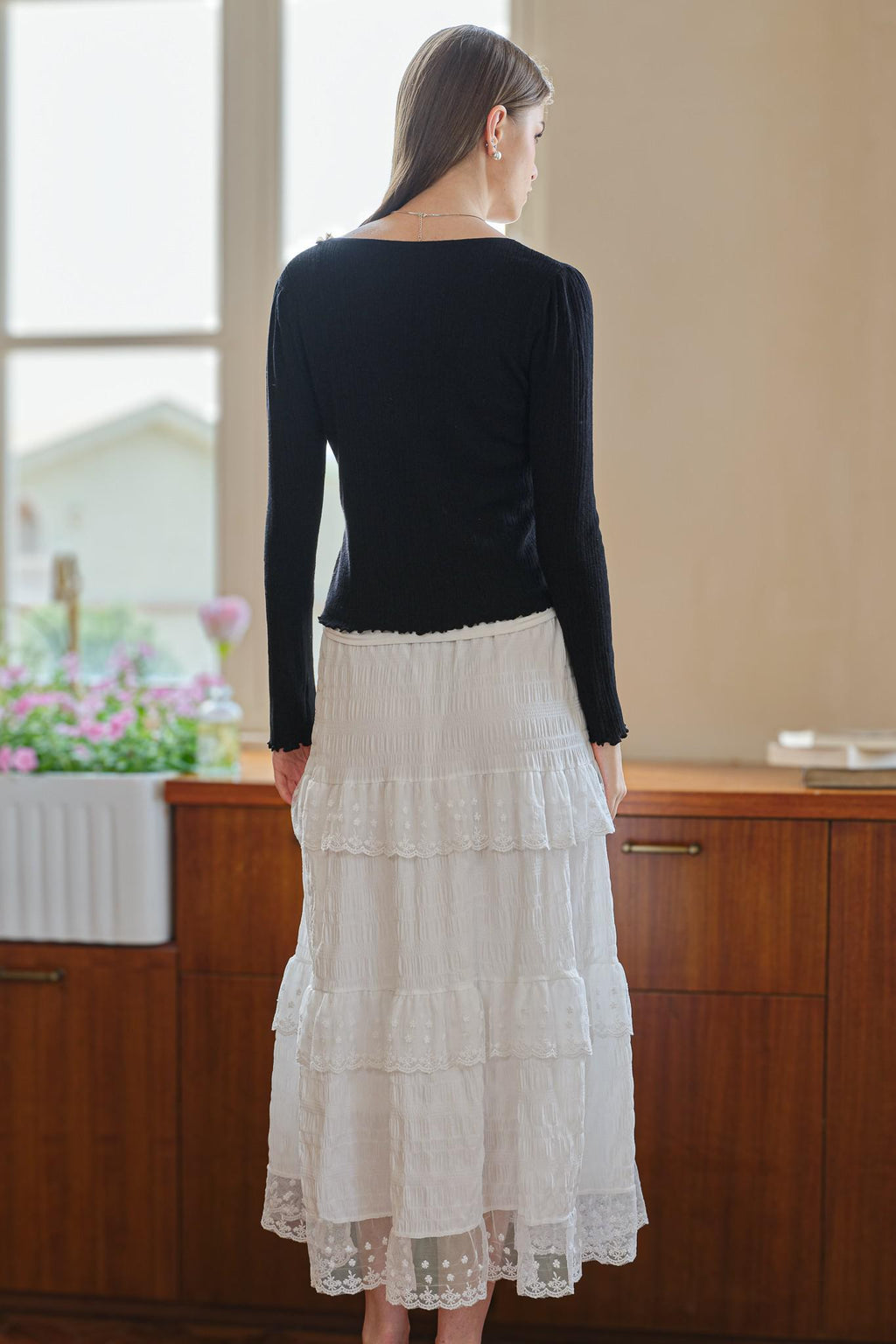 Maeby Tiered Skirt in White