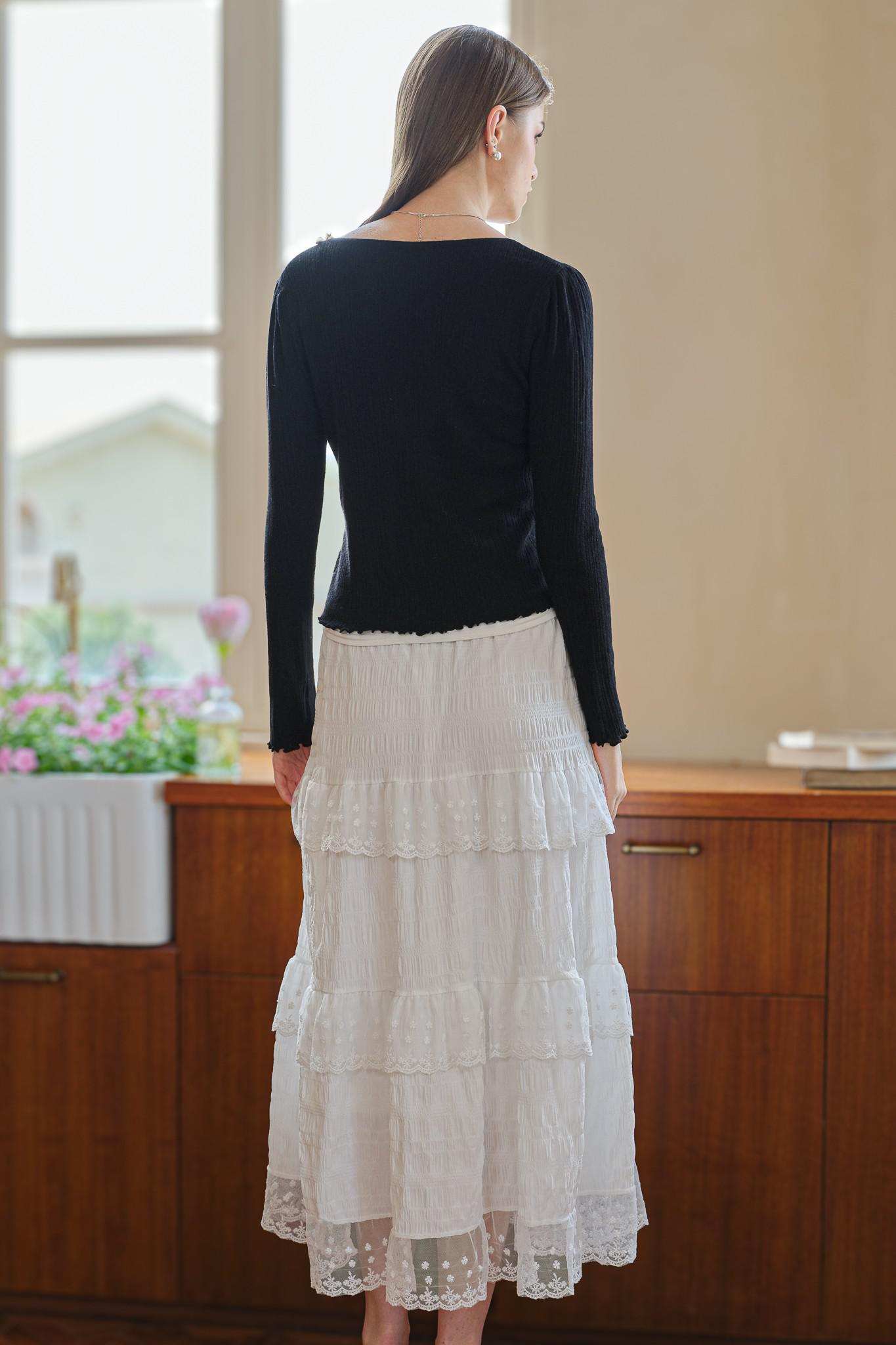 Maeby Tiered Skirt in White