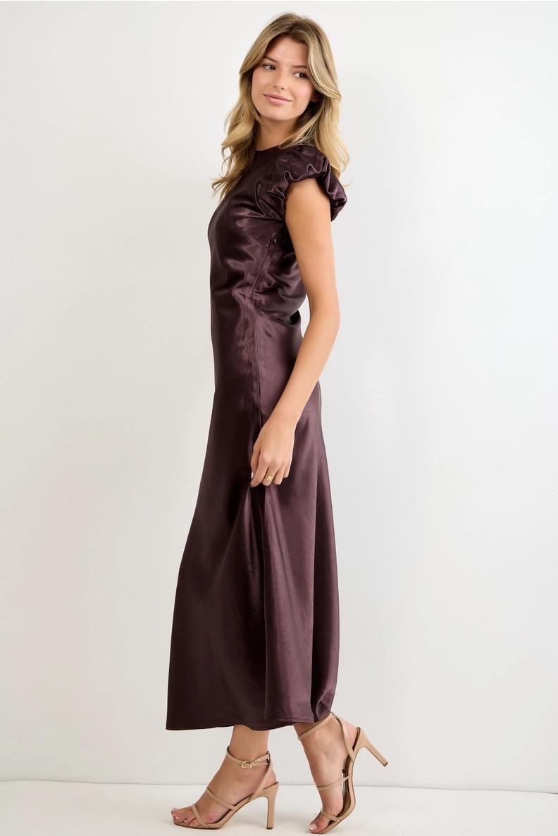 Tris Modest Midi in Dark Mahogany