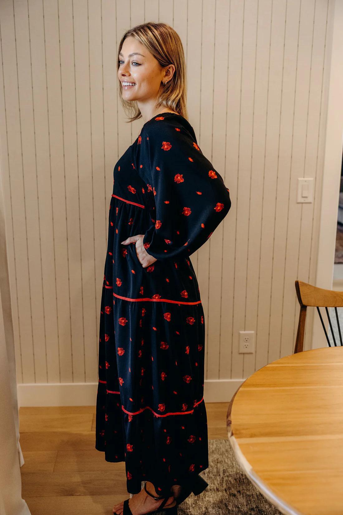 Felicity Modest Midi in Firefly Red
