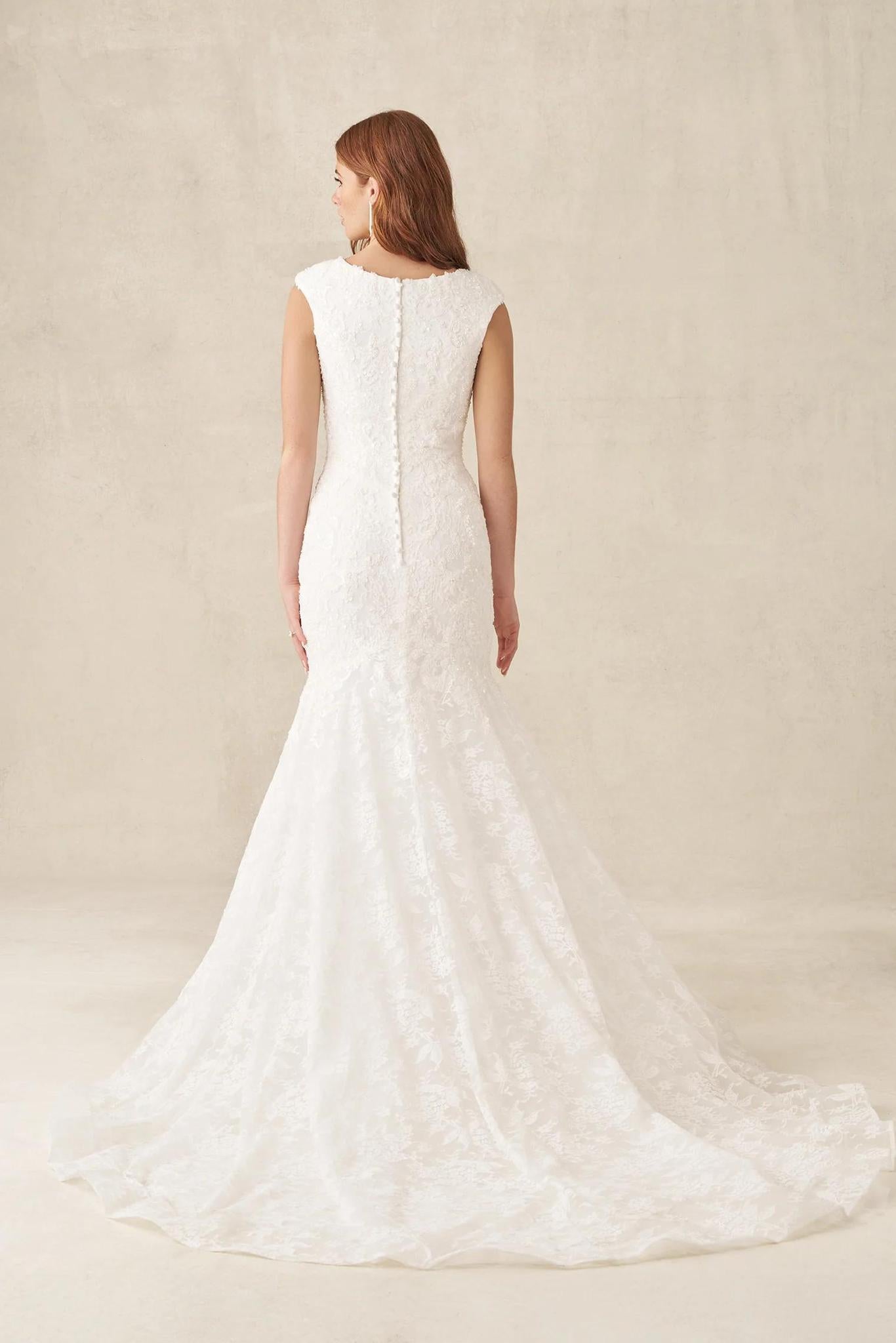 M784 NC Modest Wedding Dress