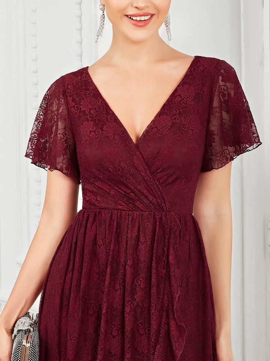 Elodie Modest Maxi in Burgundy