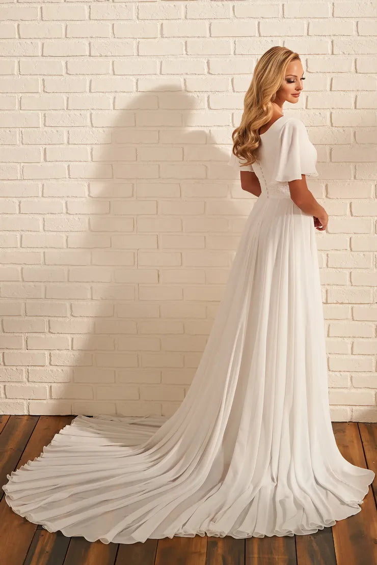 MOD1804 Modest Wedding Dress