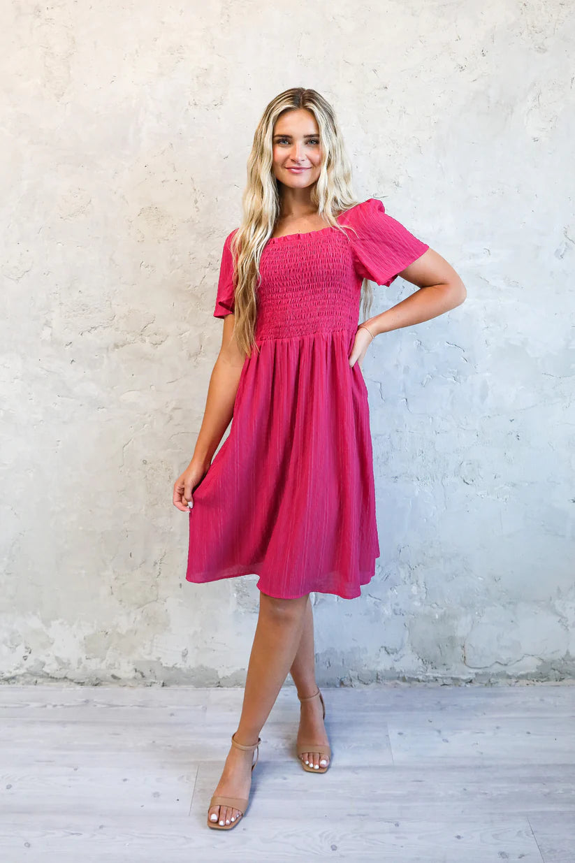 Sage Modest Midi in Fuchsia Pink XLarge