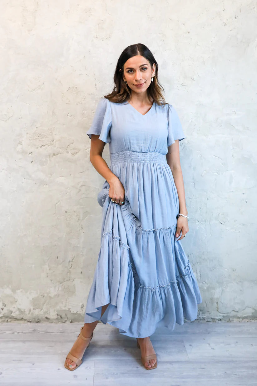 Taylor Modest Maxi in Chambray Blue