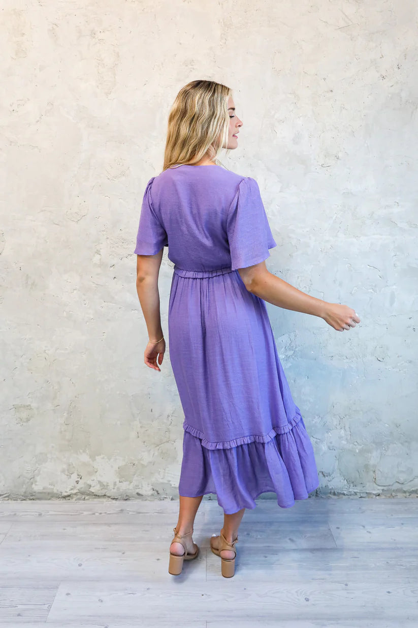 Tess Modest Midi in Ultra Purple Small