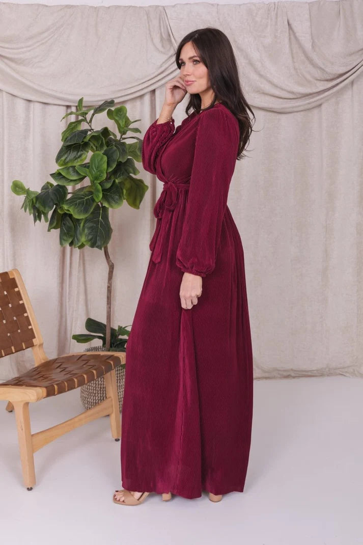 modest maxi long sleeve dress Anastasia Modest Maxi in Midnight Blue Small
