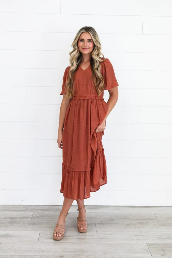 Tess Modest Midi in Ginger