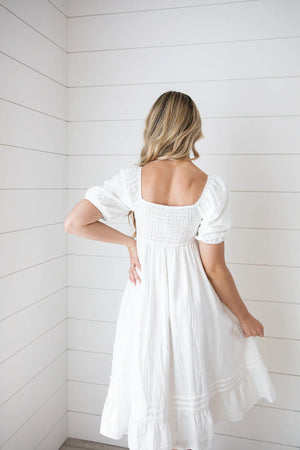 Bronte Modest Midi in Ivory