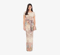Matelasse Column Gown Blush Multi Size 10