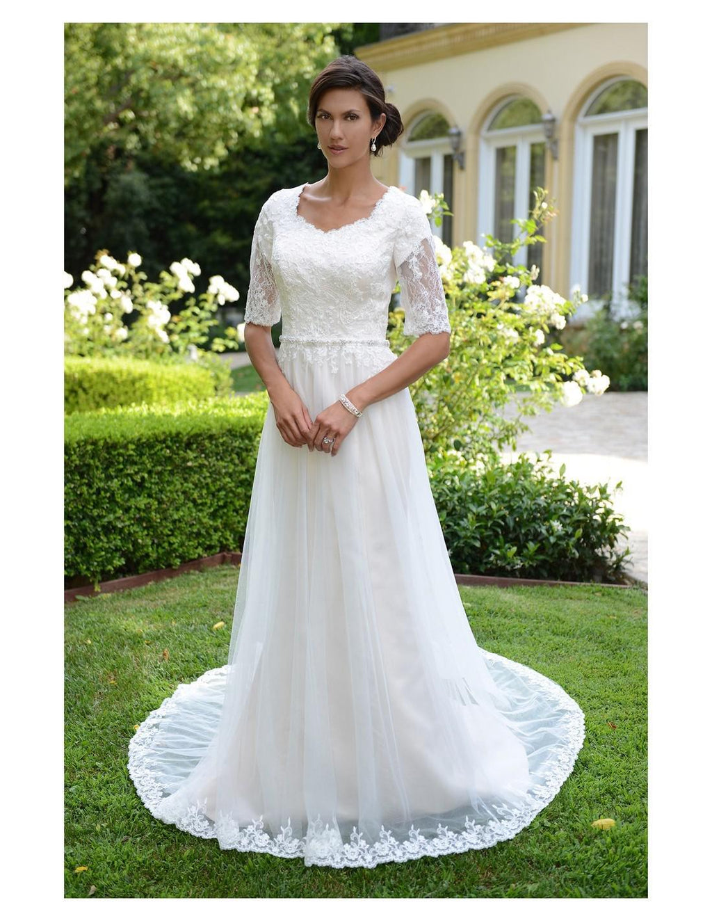 Venus Bridal TB7742 Modest Wedding Dress from A Closet Full of Dresses