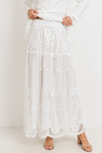 Joella Modest Maxi Skirt in White