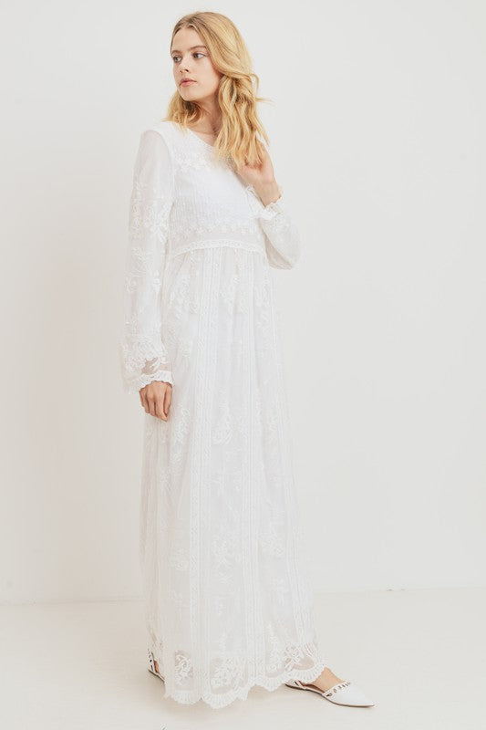 Janel-Petite White Temple Dress XXL-P