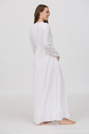Ava White Temple Dress