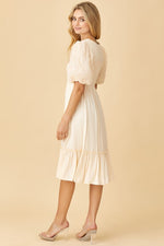 Kennedy Smocked Bodice Midi in Cream