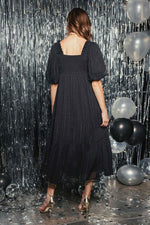Sutton Swiss Dot Babydoll in Black