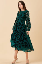 Stella Velvet Midi in Hunter Green