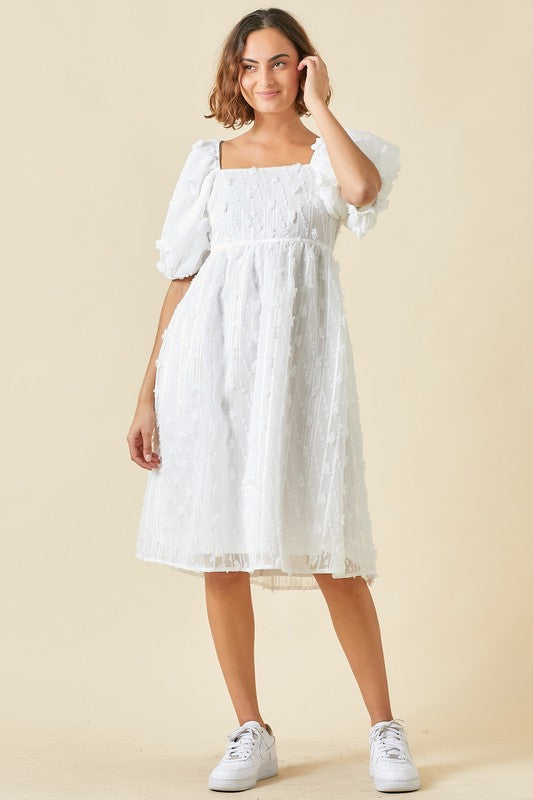 Alice Babydoll Dress in Off White