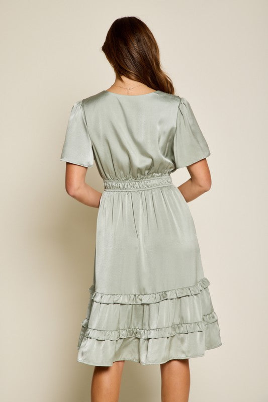 Alyssa Modest Dress in Dusty Jade