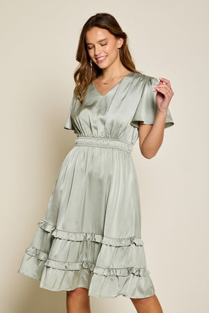 Alyssa Modest Dress in Dusty Jade