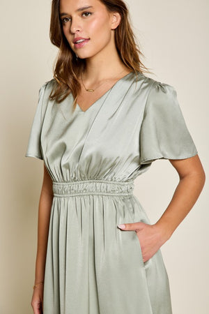 Alyssa Modest Dress in Dusty Jade