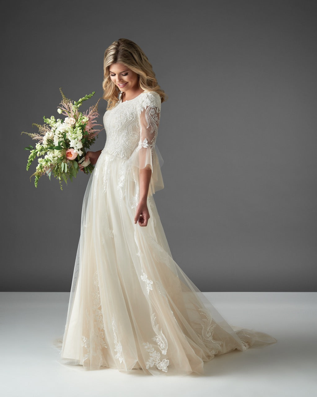Bonny Bridal 2921 Modest Wedding Dress