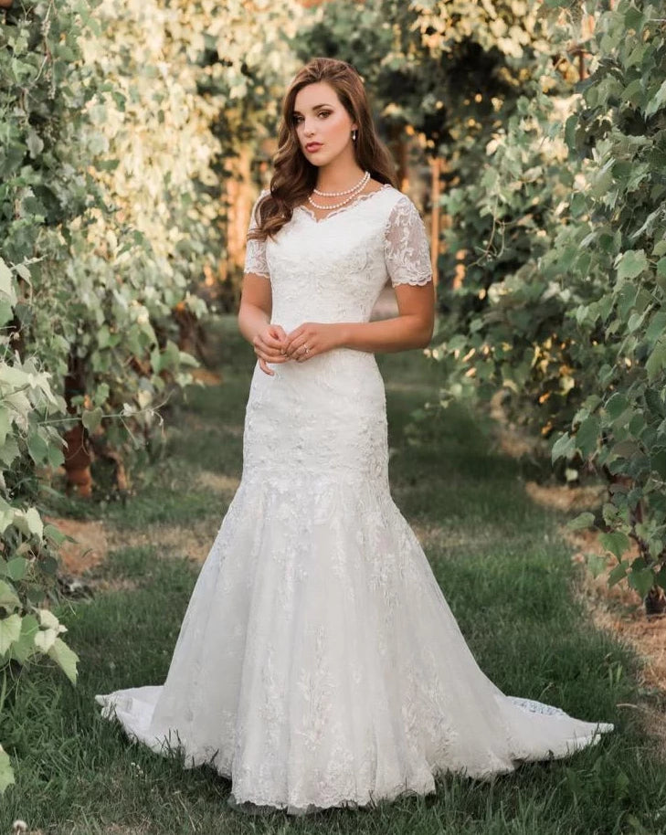 Mia Solano T1983Z Modest Wedding Dress back from A Closet Full of Dresses
