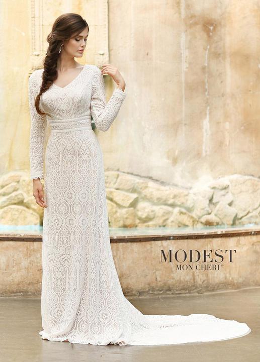 Mon Cheri TR11831 Modest Wedding Dress from A Closet Full of Dresses