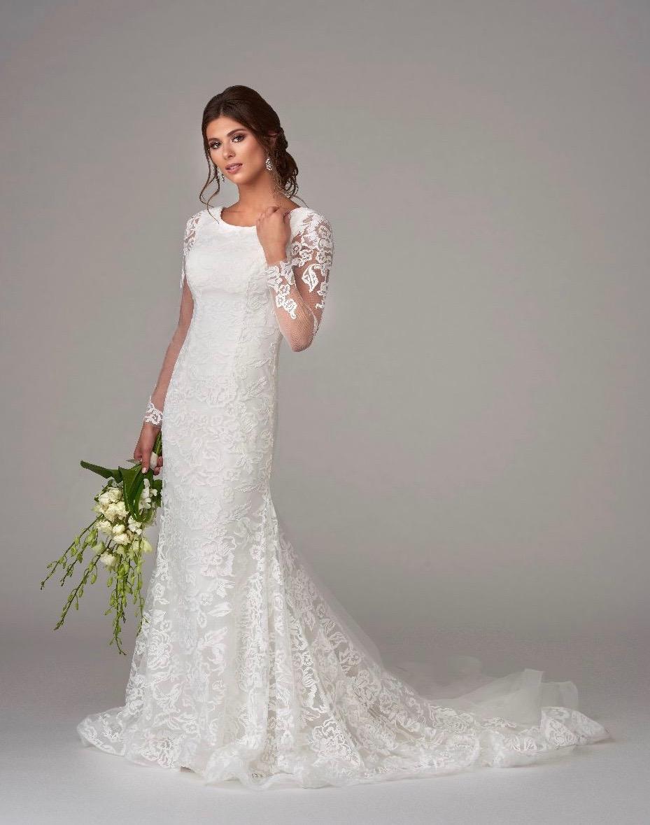 Bonny Bridal 6900M Modest Wedding Dress from A Closet Full of Dresses