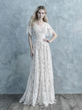 Allure Bridals M620 Modest Wedding Dresses with sleeves flowy skirt for plus size brides LDS cheap bridal gown