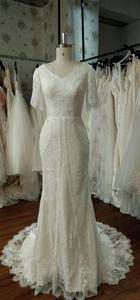 Florence modest lace wedding dress with sleeves