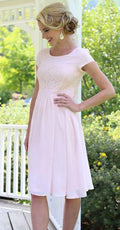 Isabel Pale Pink Modest Bridesmaids Dress from A Closet Full of Dresses
