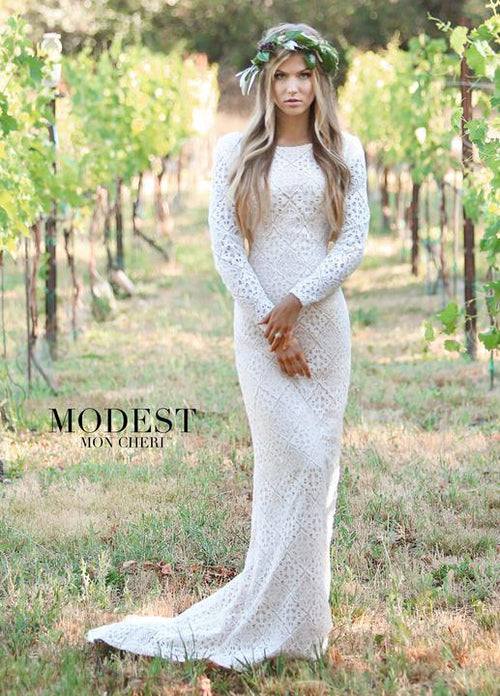 Mon Cheri TR11832 Modest Wedding Dress White size 14