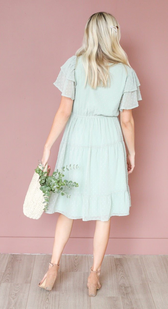 Amy Swiss Dot Sage Dress | A Closet Full of Dresses Amy Swiss Dot Sage Dress | A Closet Full of Dresses