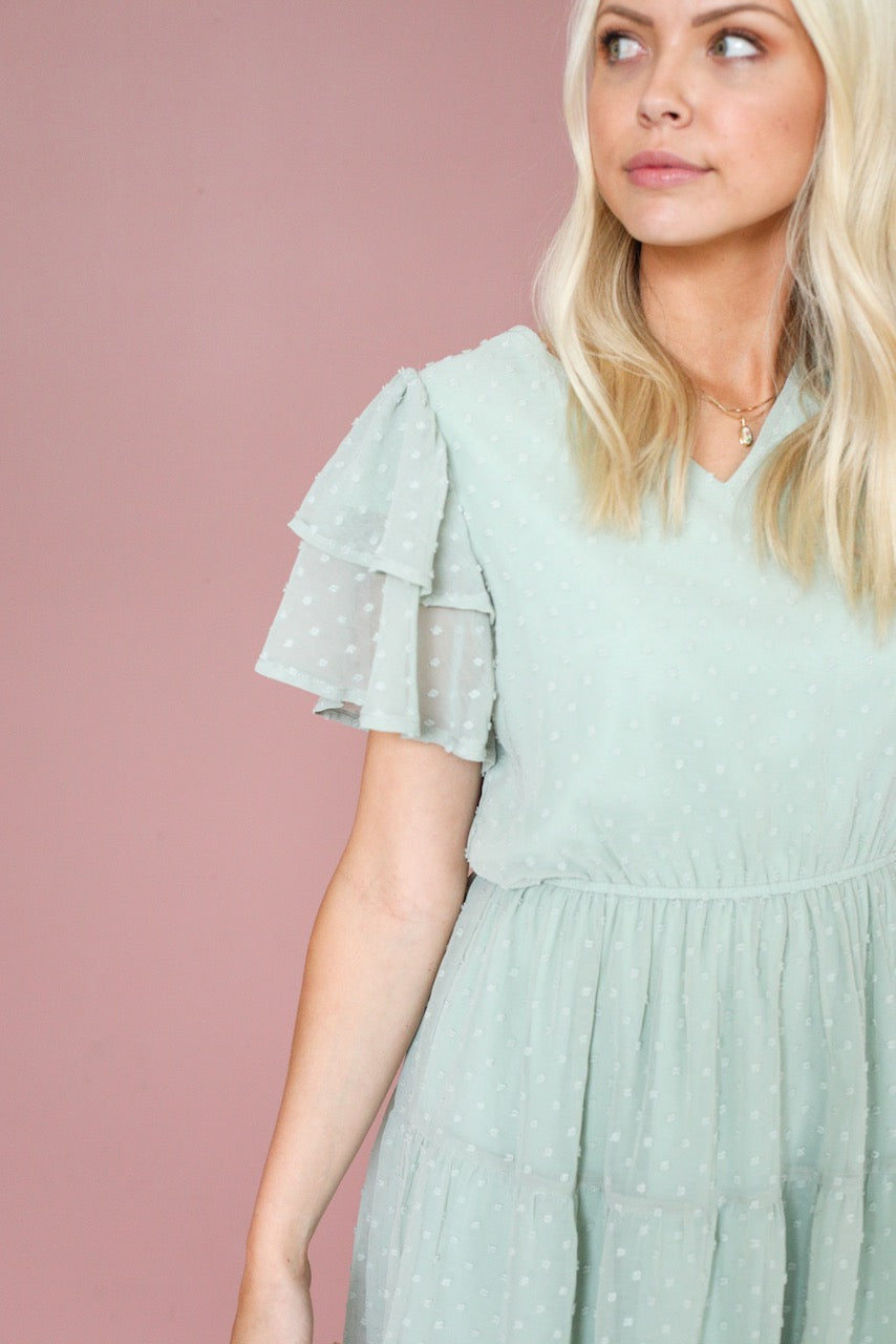 Amy Swiss Dot Sage Dress | A Closet Full of Dresses Amy Swiss Dot Sage Dress | A Closet Full of Dresses
