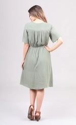 Aria modest casual dress for bridesmaids amazon green flowy skirt