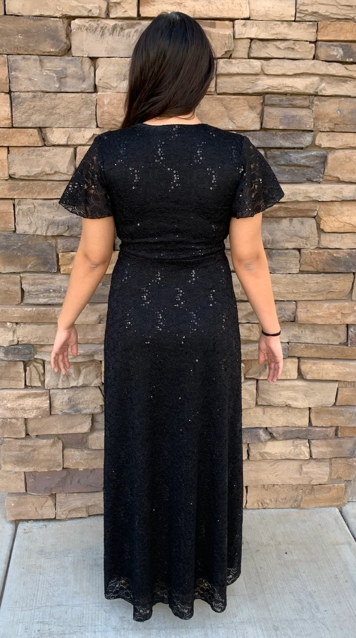 Kendall Flutter Sleeve Prom Dress