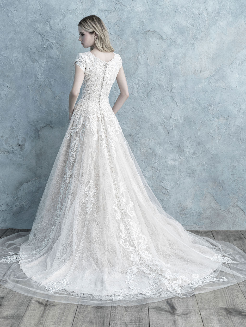Allure M625 Modest Wedding Dress | A Closet Full of Dresses Champagne/Ivory size 4 Allure M625 Modest Wedding Dress | A Closet Full of Dresses Champagne/Ivory size 4