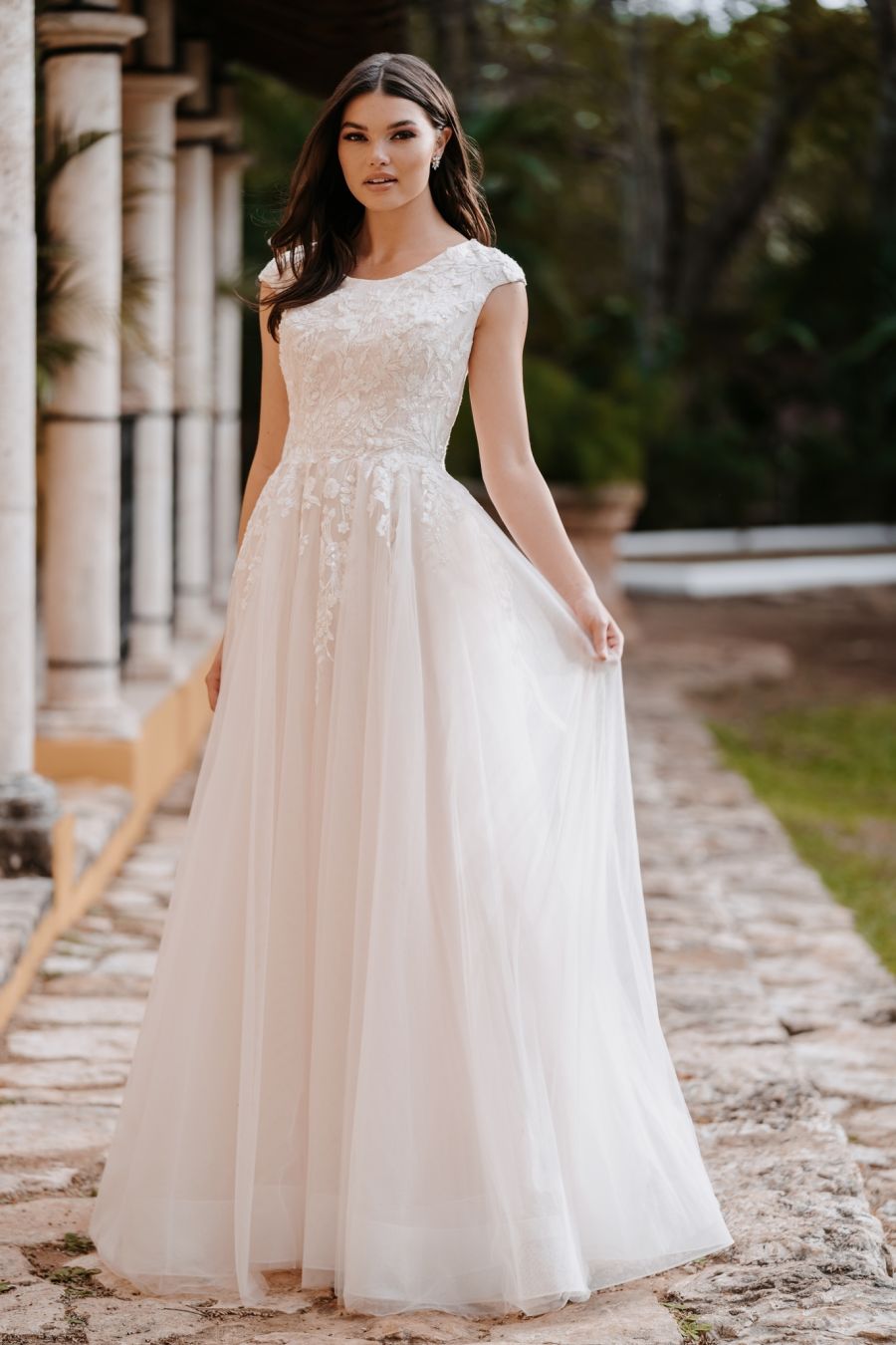 M690 Modest Wedding Dress