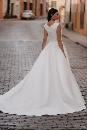 M695 Modest Wedding Dress