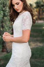 Mia Solano T1983Z Modest Wedding Dress close from A Closet Full of Dresses