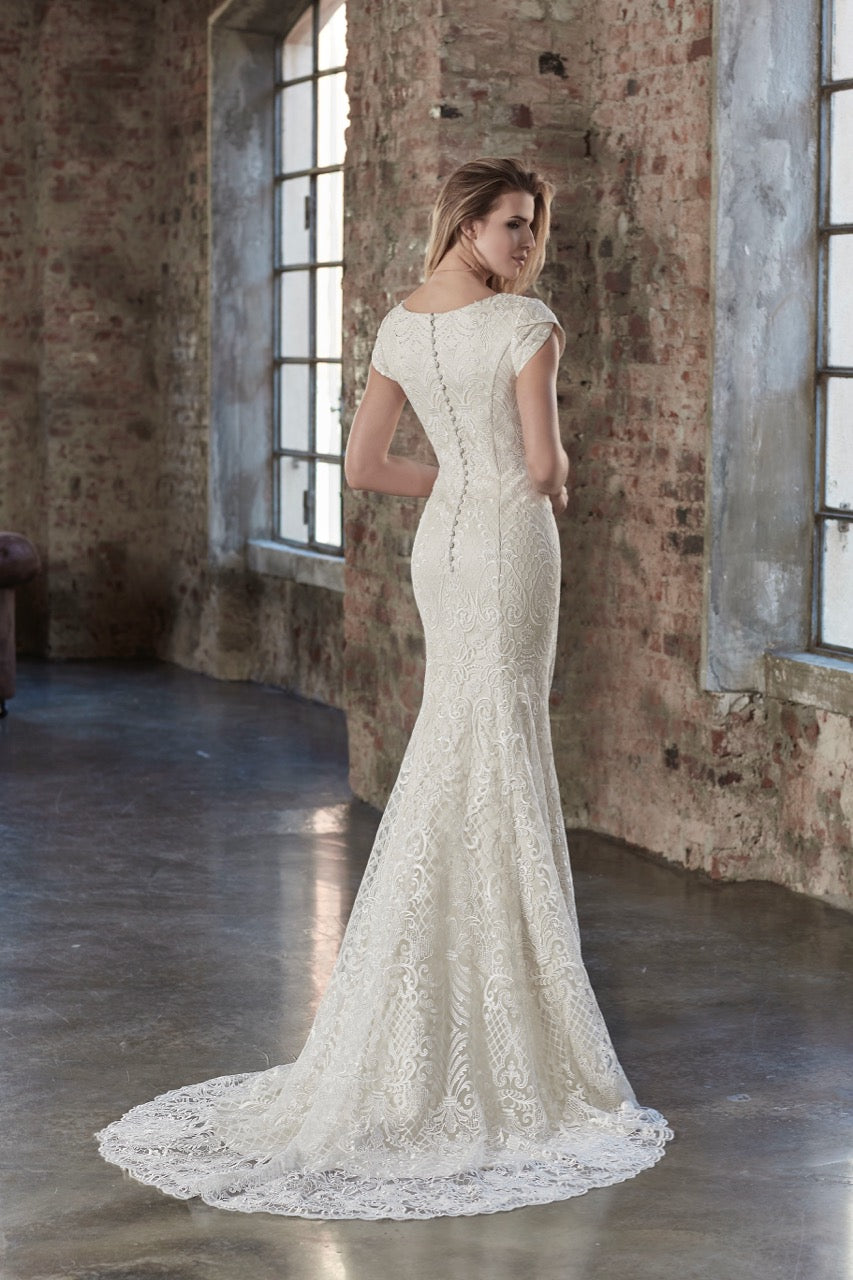 Venus Bridal TB7780 Modest Wedding Dress | A Closet Full of Dresses White size 10 Venus Bridal TB7780 Modest Wedding Dress | A Closet Full of Dresses White size 10