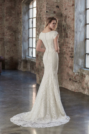 Venus Bridal TB7780 Modest Wedding Dress back from A Closet Full of Dresses