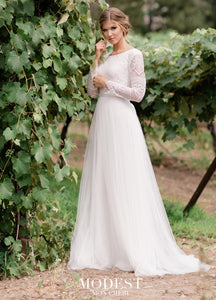 Mon Cheri TR11976 Modest Wedding Dress from A Closet Full of Dresses